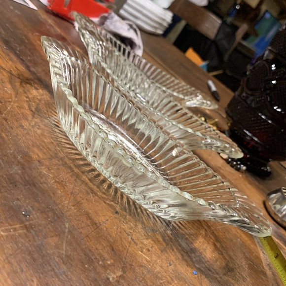 40’s-50’s 3 JEANETTE RIBBED DEPRESSION GLASS BANANA SPLIT DISHES - Picture 7 of 12